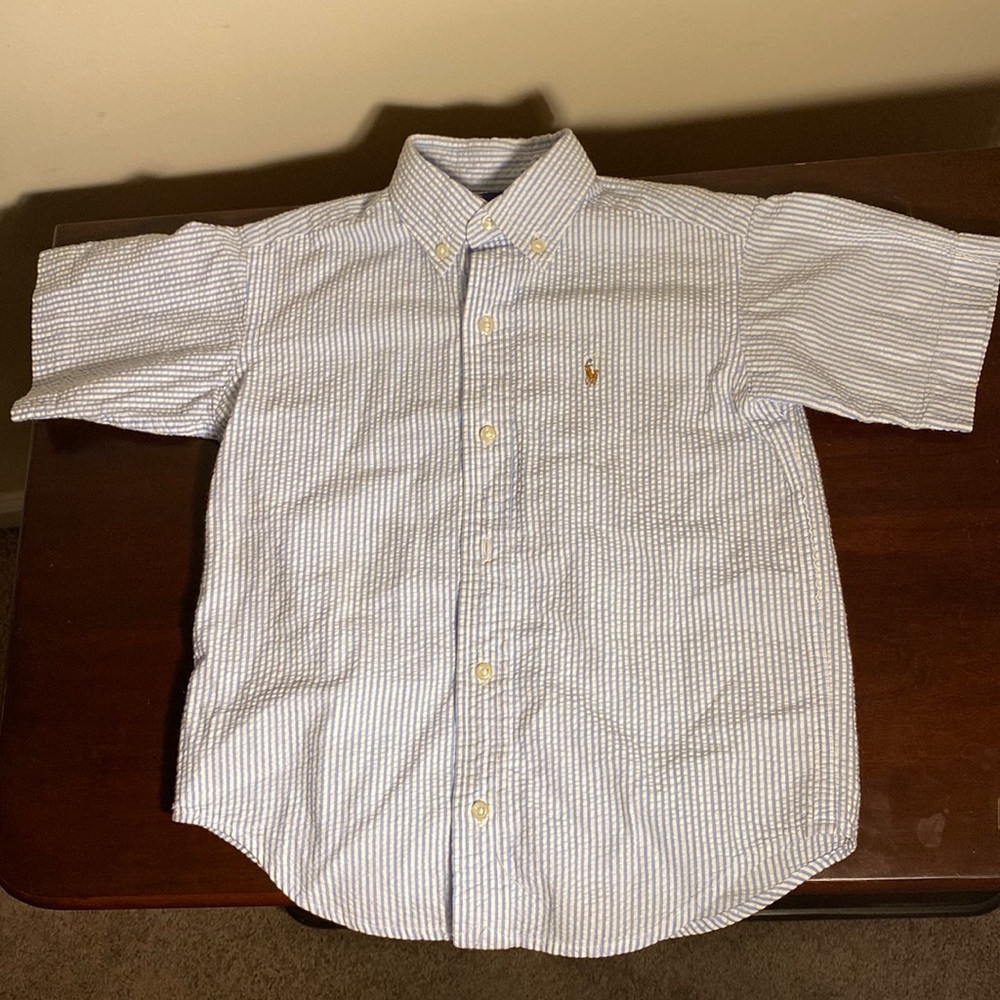 Polo Ralph Lauren seersucker shirt Sz 5 boys